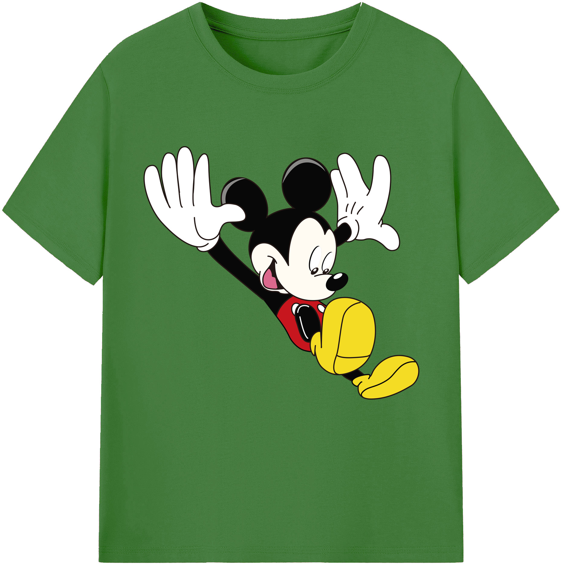 （画像用） ミッキーマウス Mickey Mouse レディースカジュアルプリントTシャツ（綿100％）